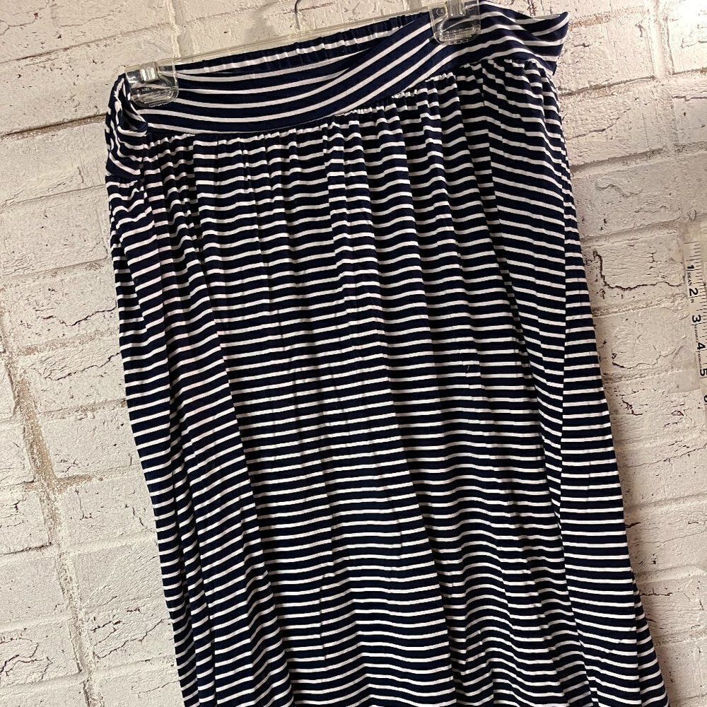 Liz Lange Striped Blue White Maternity Stretch Skirt XL